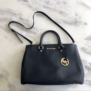 Navy Michael Kors Saffiano Leather Purse